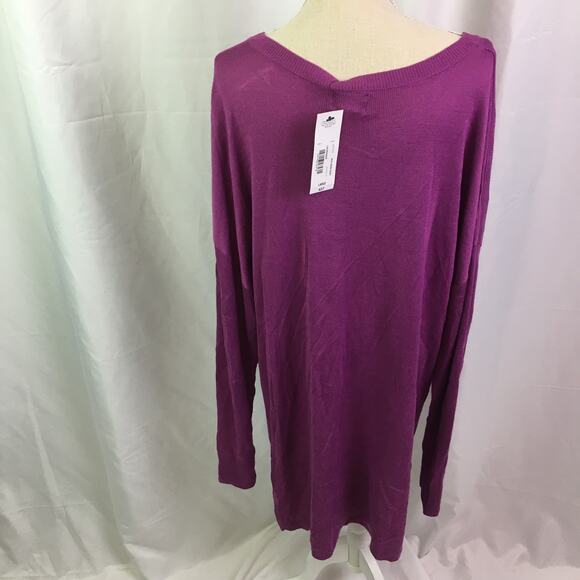 Worthington V Neck Hi Low Sweater Lavender Large - Picture 5 of 15